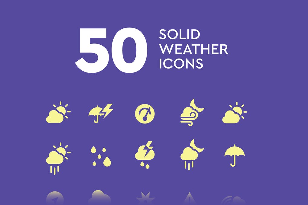 Free 50 Solid Weather Icons Download