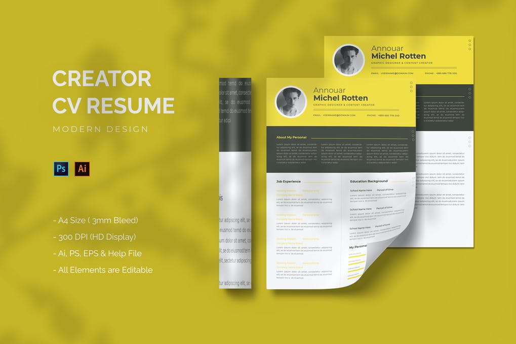 Free CV Resume & letter Template V.32