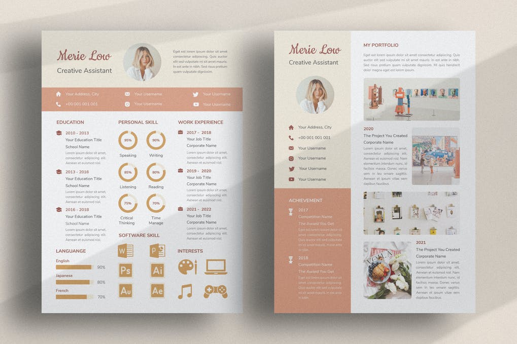Free CV Resume & letter Template V.28