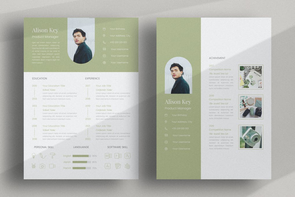 Free CV Resume & letter Template V.27