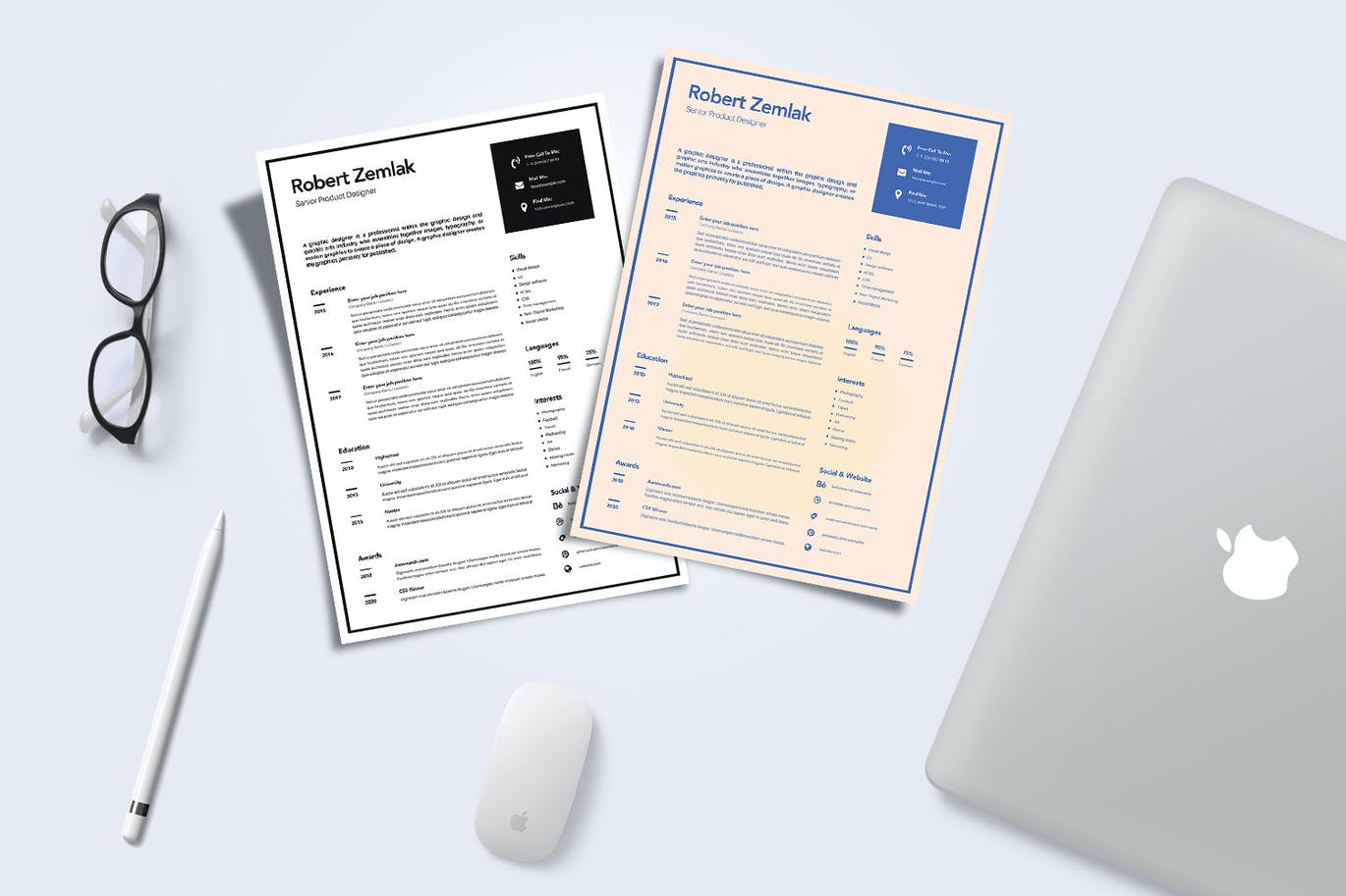 Free CV Resume & letter Template V.21