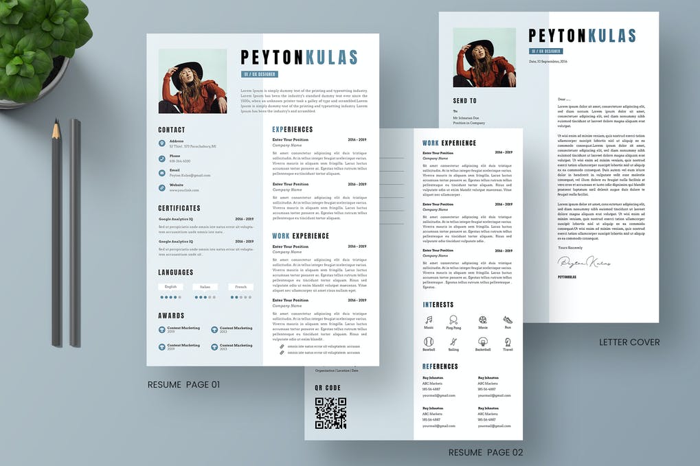Free CV Resume & letter Template V.14