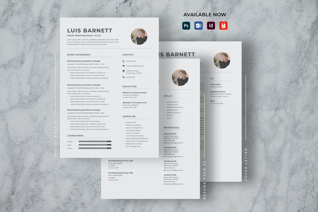 Free CV Resume & letter Template V.13