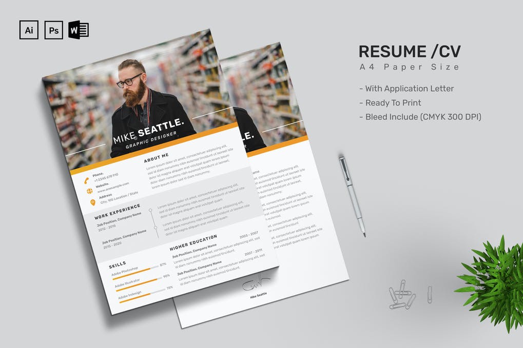 Free CV Resume & letter Template V.11