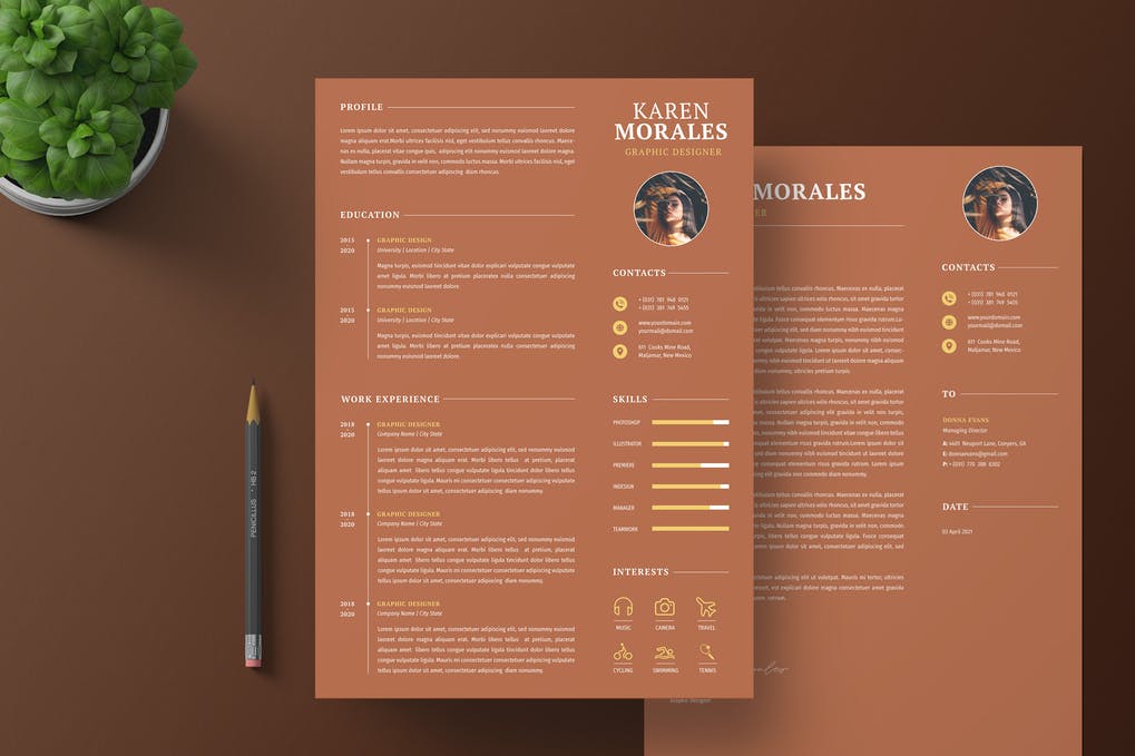Elegant Curriculum Vitae CV & Cover Letter