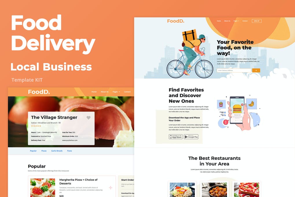 FoodDelivery Local Business Elementor Template Kit