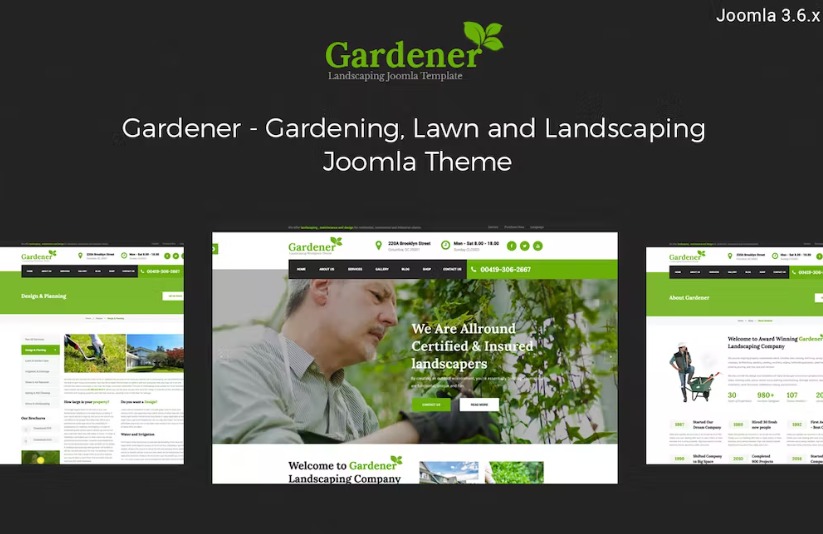Free Gardener Gardening and Landscaping joomla template Download