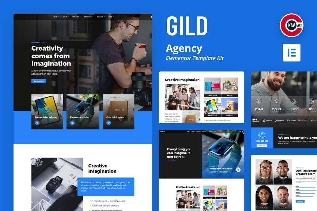 Free Gild Agency Elementor Template Kit Download