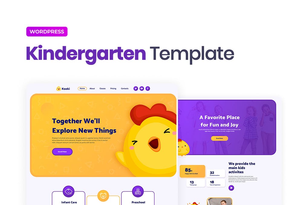 Free Kooki Kindergarten Elementor Template Kit Download