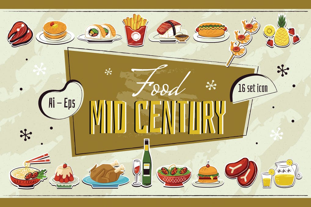 Free Mid Century Icon Set Download