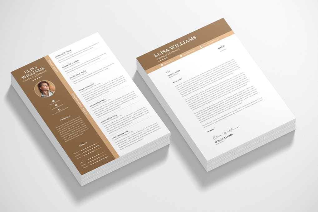 Modern CV Resume & Cover Letter Vol.1