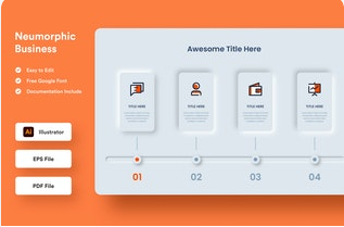 Free Business Neumorphism Infographic Graphic Templates Download