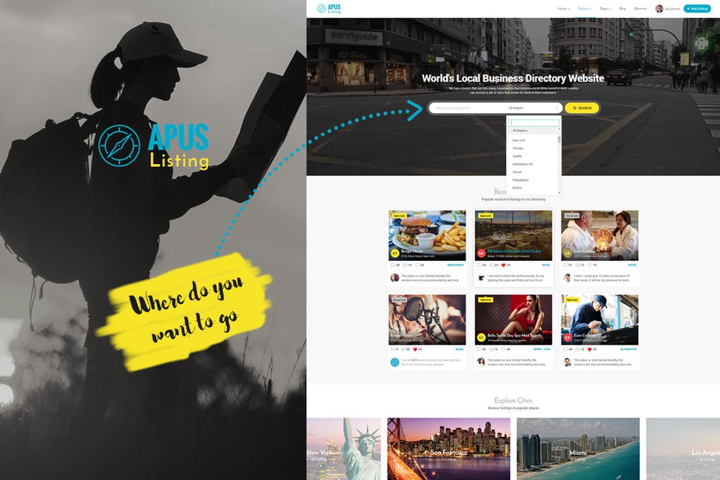 Free ApusListing Directory Listing WordPress Theme Download