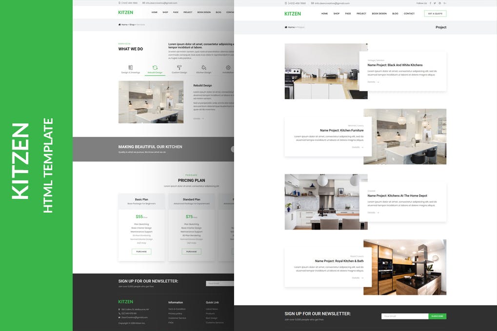 Free Kitzen Modern Kitchen HTML Template Download