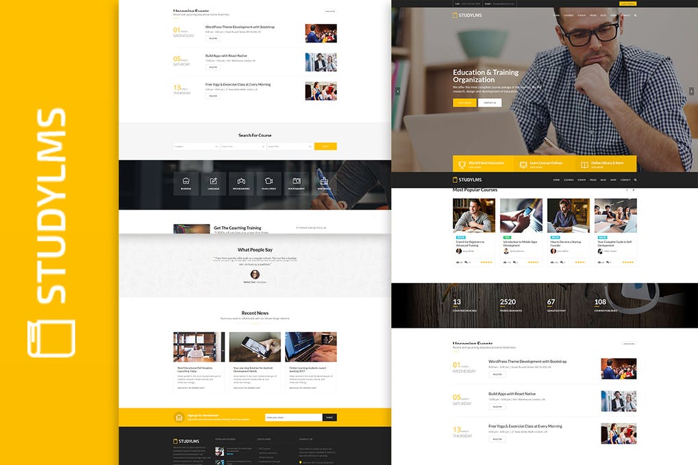 Free Studylms Education LMS Courses HTML Template Download