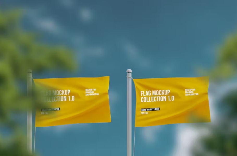 Free Branding Flag Mockup Template Download