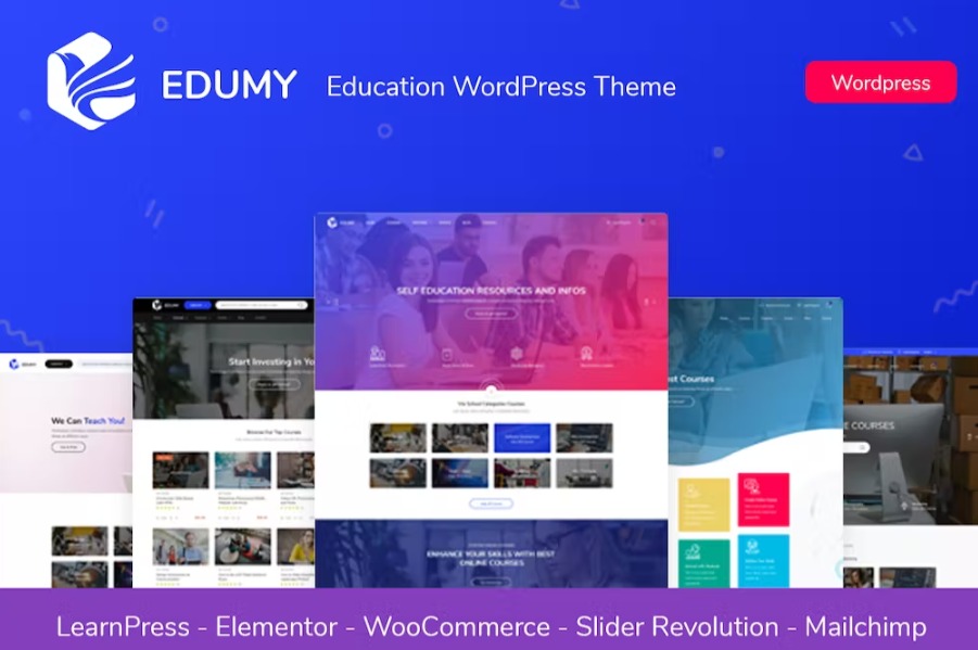  Free Edumy LMS Online Education WordPress Theme Download