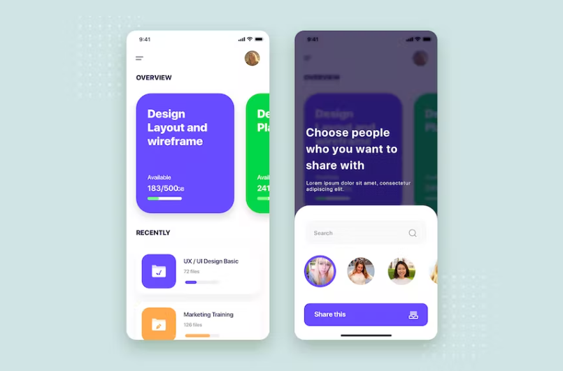 Free File Management Mobile App UI Kit Template Download