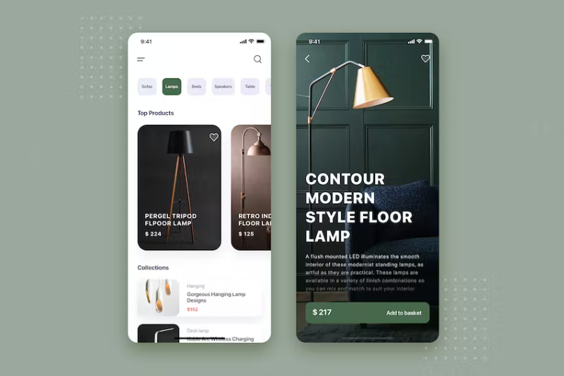 Free Furniture Shop Mobile App UI Kit Template Download