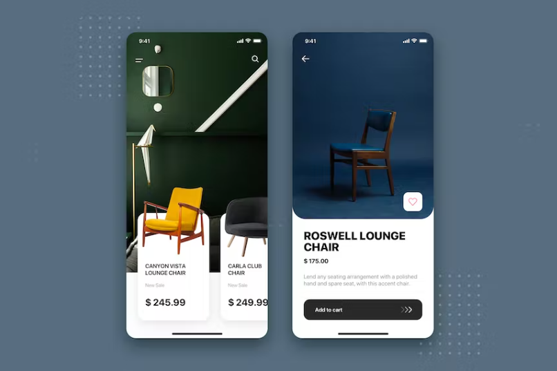Free Furniture Shop Mobile App UI Kit Template Download