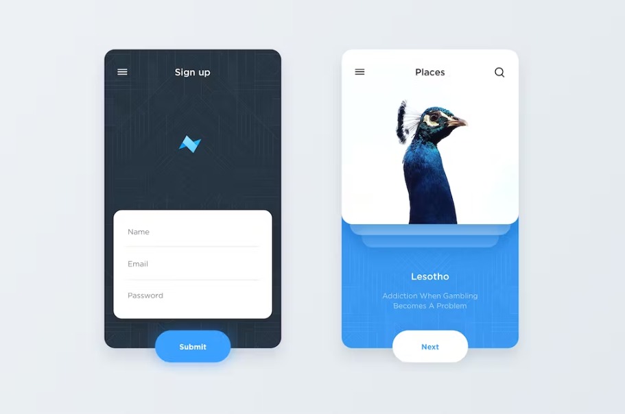 Free Mobile App Template Signup Cards Download