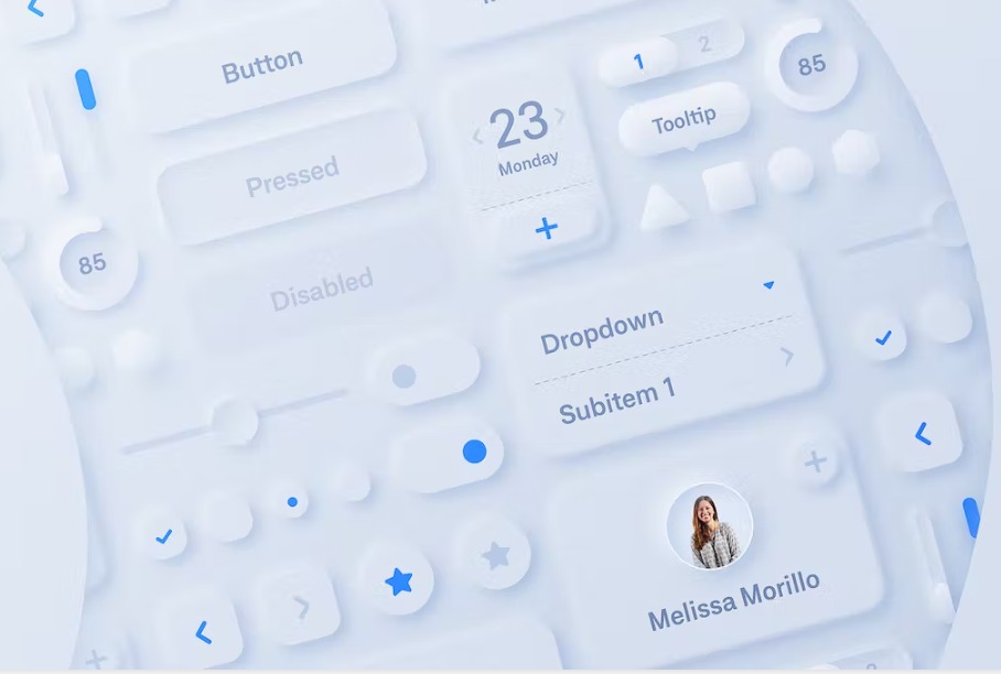 Free Neumorphic UI Kit Template Download