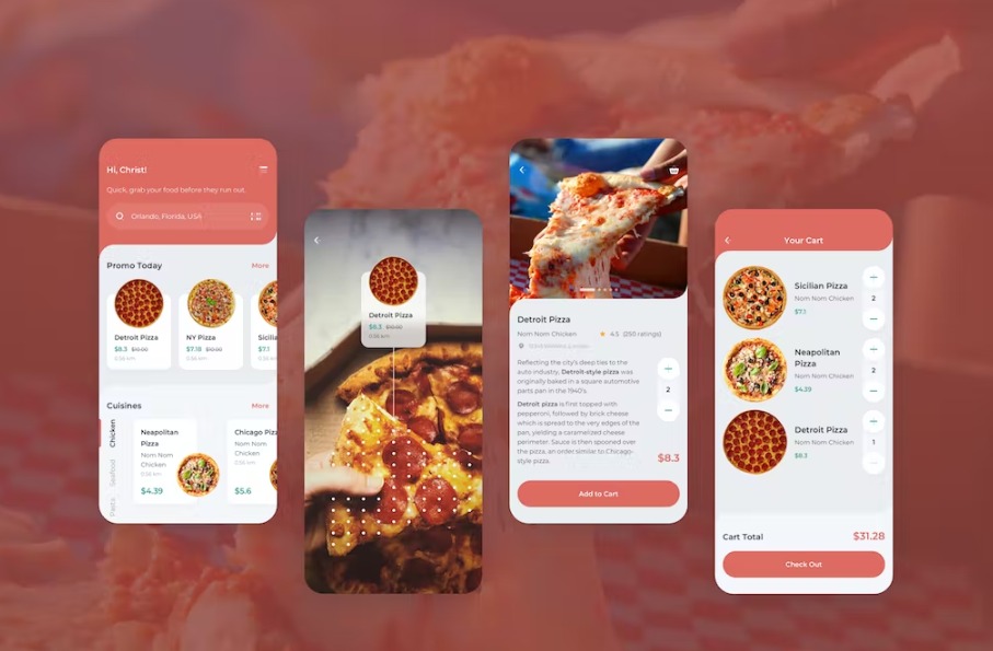 Free Order Food Mobile App UI Template Download