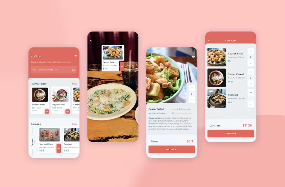 Free Order Food Mobile App UI Template Download