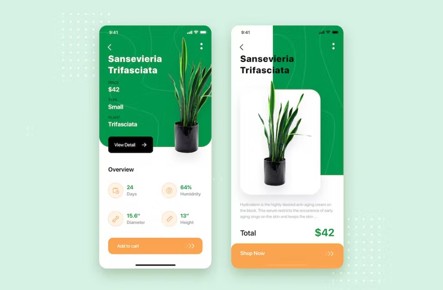 Free Plant Care Mobile App UI Kit Template Download