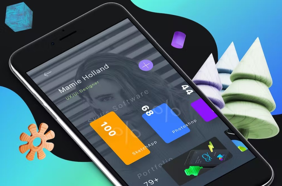 Free Profile 5 Mobile Ui Template Download