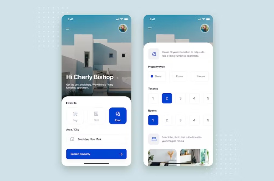 Free Real Estate Mobile App UI Kit Template Download
