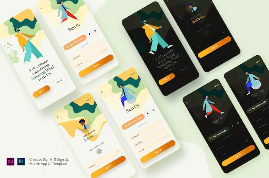 Free Rezo Sign In & Sign Up Mobile App UI Template Download