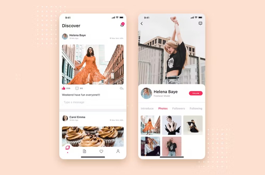Free Social App Mobile UI Concept Template Download