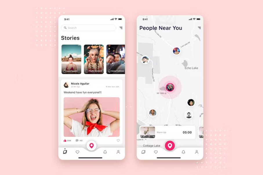 Free Social mobile UI Concept Template Download