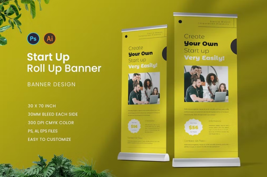 Free Start Up Roll Up Banner Template Download