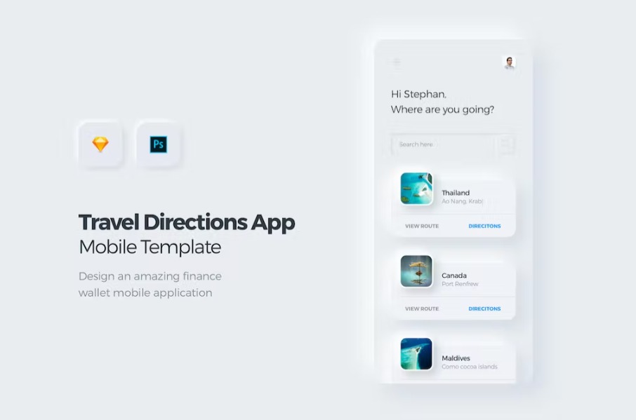 Free Travel & Booking Mobile App UI Kit Template Download