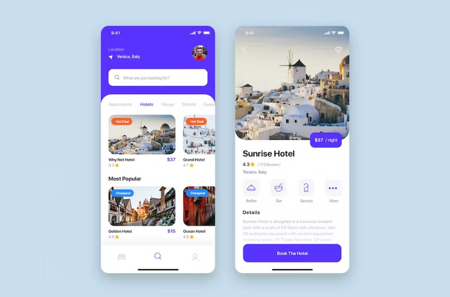 Travel Booking App UI Kit Template