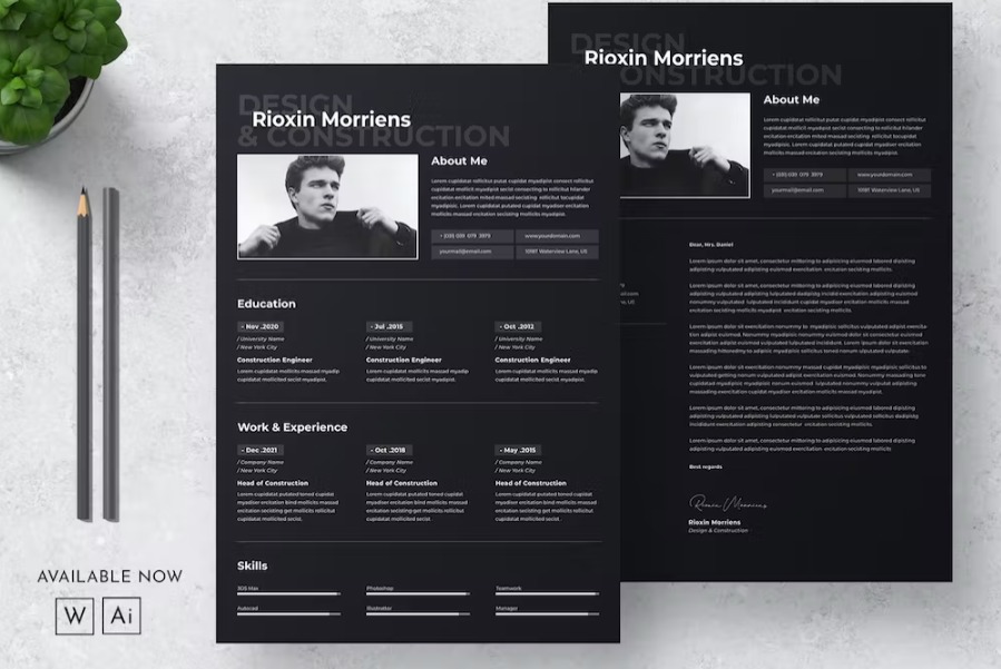 Free Black CV Resume Template Download