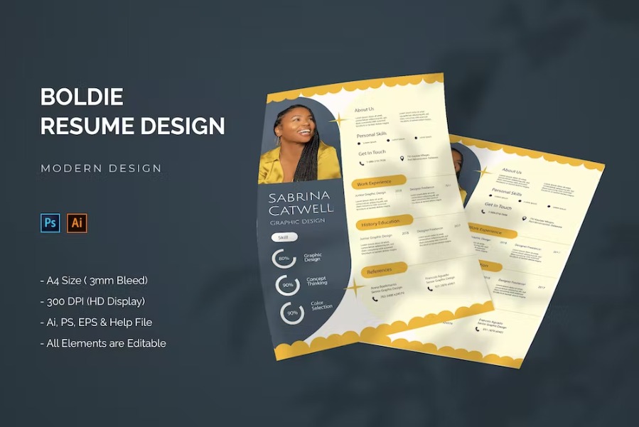 Free Boldie Resume Template Template Download
