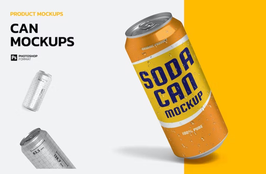 Free Can Mockup Template Download