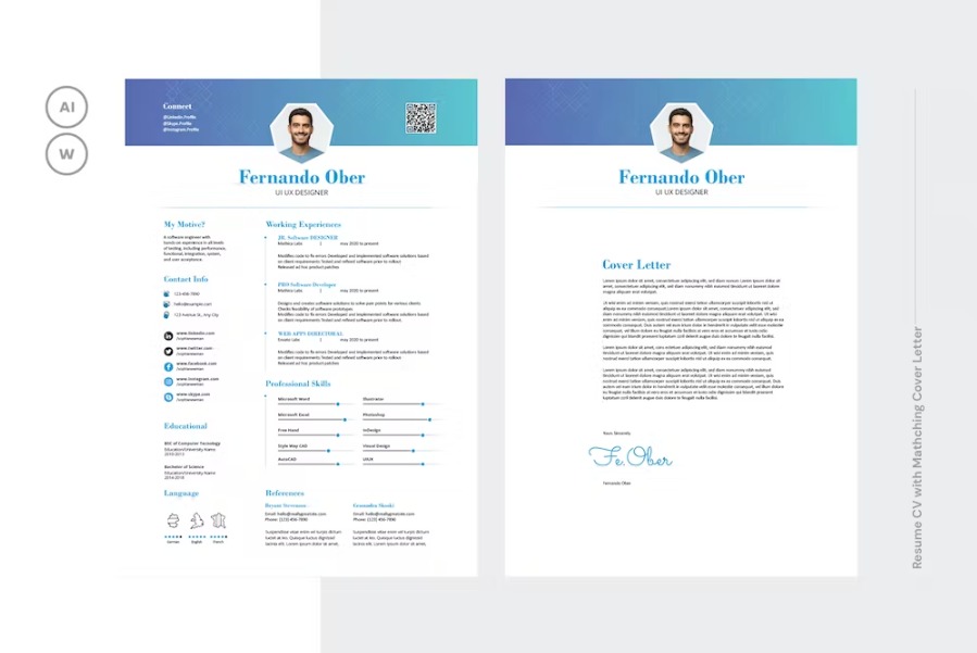 Free Clean Resume CV Resume Template Download