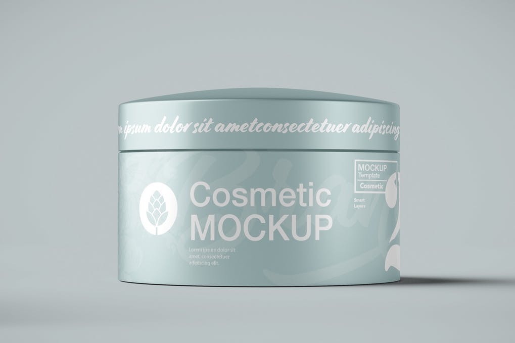 Free Cream Cosmetic Jar mockup Templates Download
