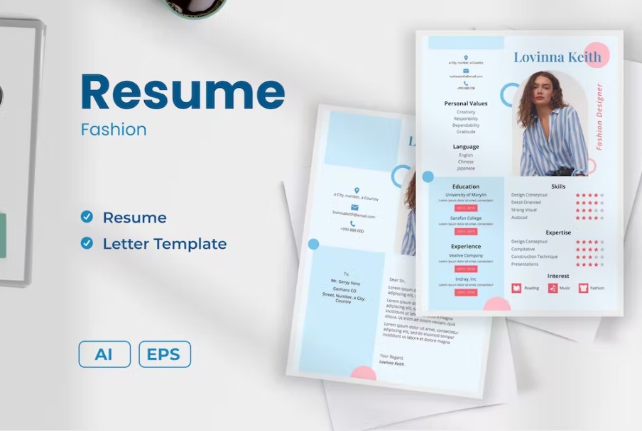 Free Creative Fashion Resume Template Download