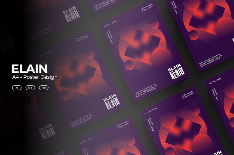 Free ELAIN Poster Design Template Download