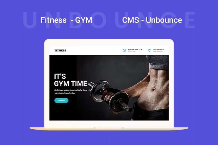 Free Fitness GYM Unbounce Landing Page Template Download