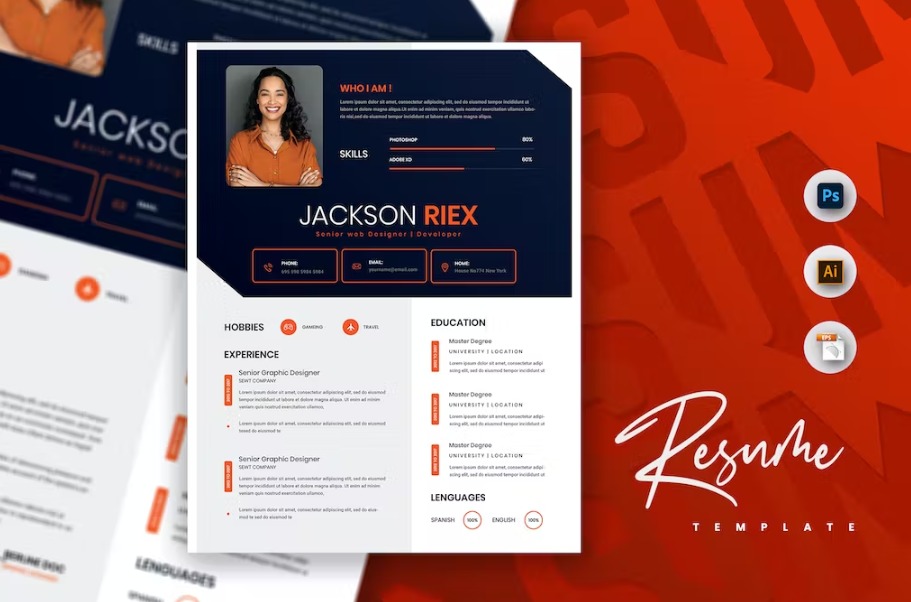 Free Golf Creative Resume & CV Template Download