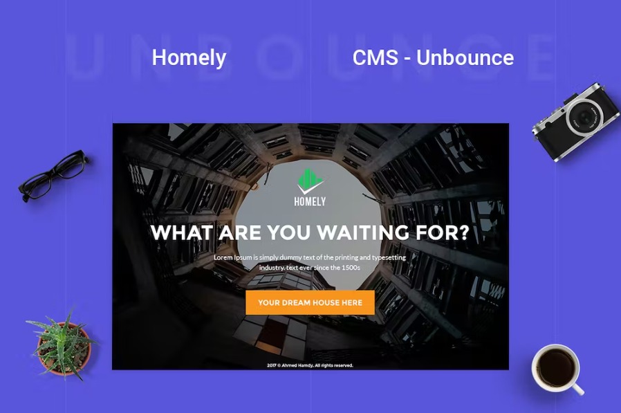 Free Homely CMS Real Estate Unbounce Landing Page Template Download