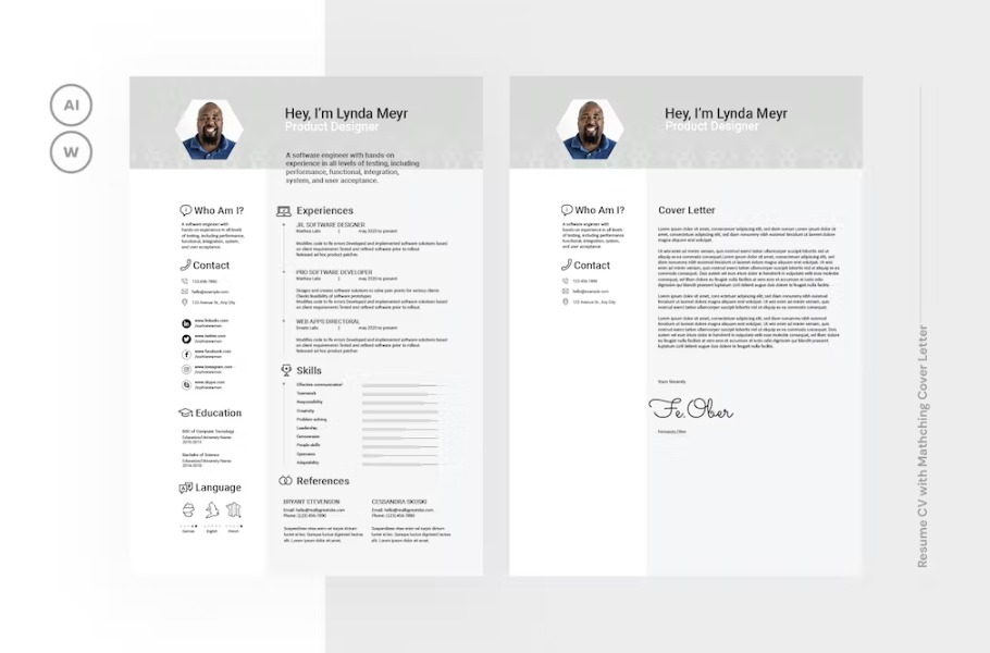 Free Minimalist Resume CV Template Download