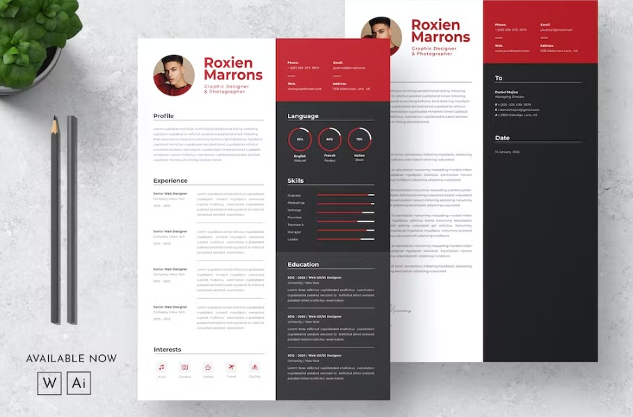 Free Modern CV Resume Template Download