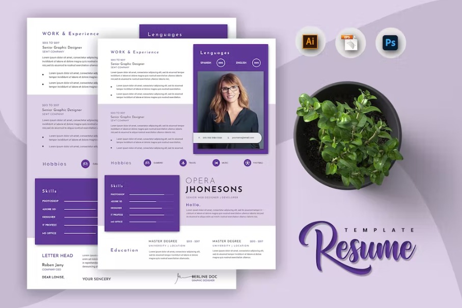 Free Morex Creative Resume & CV Template Download